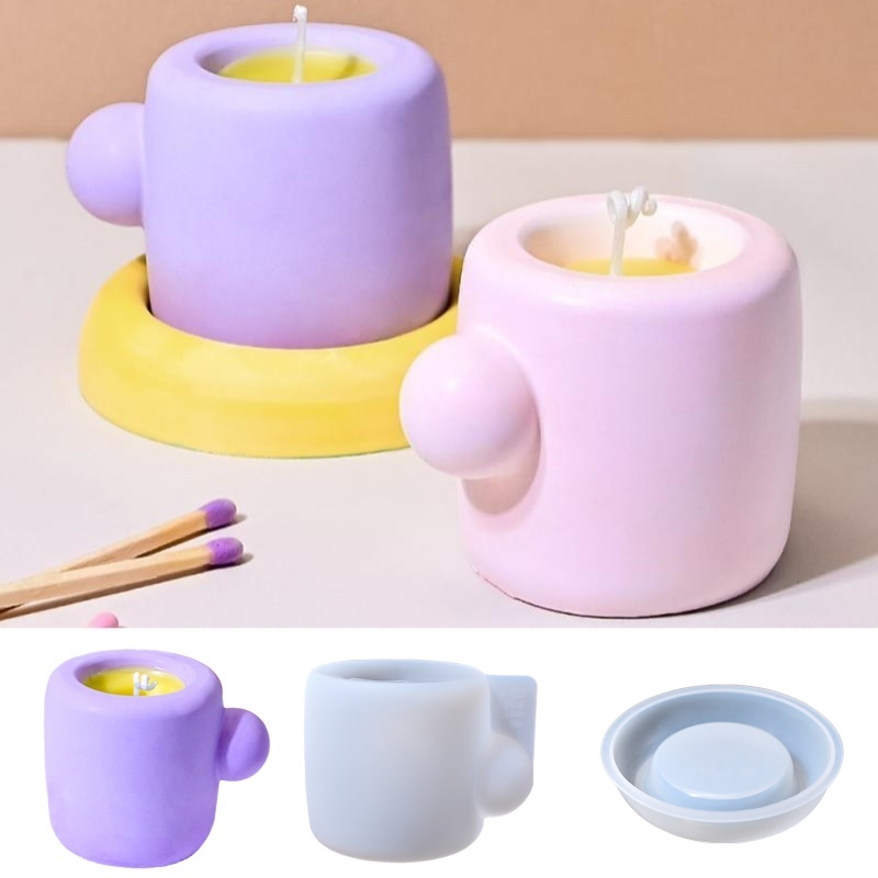 Candle Containers - Tazza 3D con sottobicchiere Stampo in