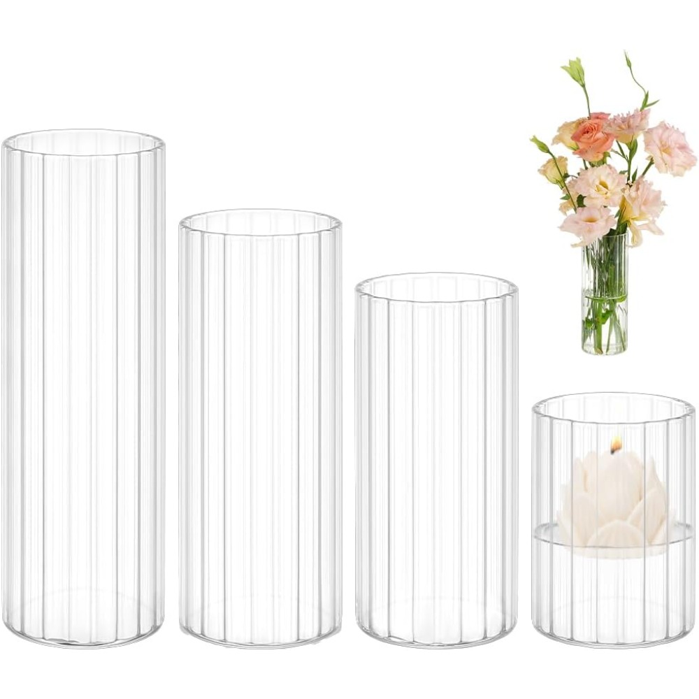 Candle Containers - Vasi cilindrici in vetro di 4