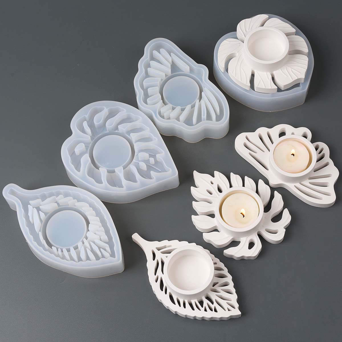 Candle Lighter - Foglie Candeliere Stampo in silicone Fai